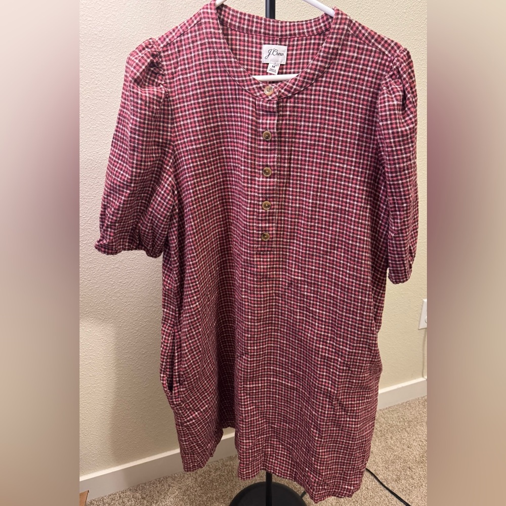 J.Crew Popover Brushed Flannel Dress
